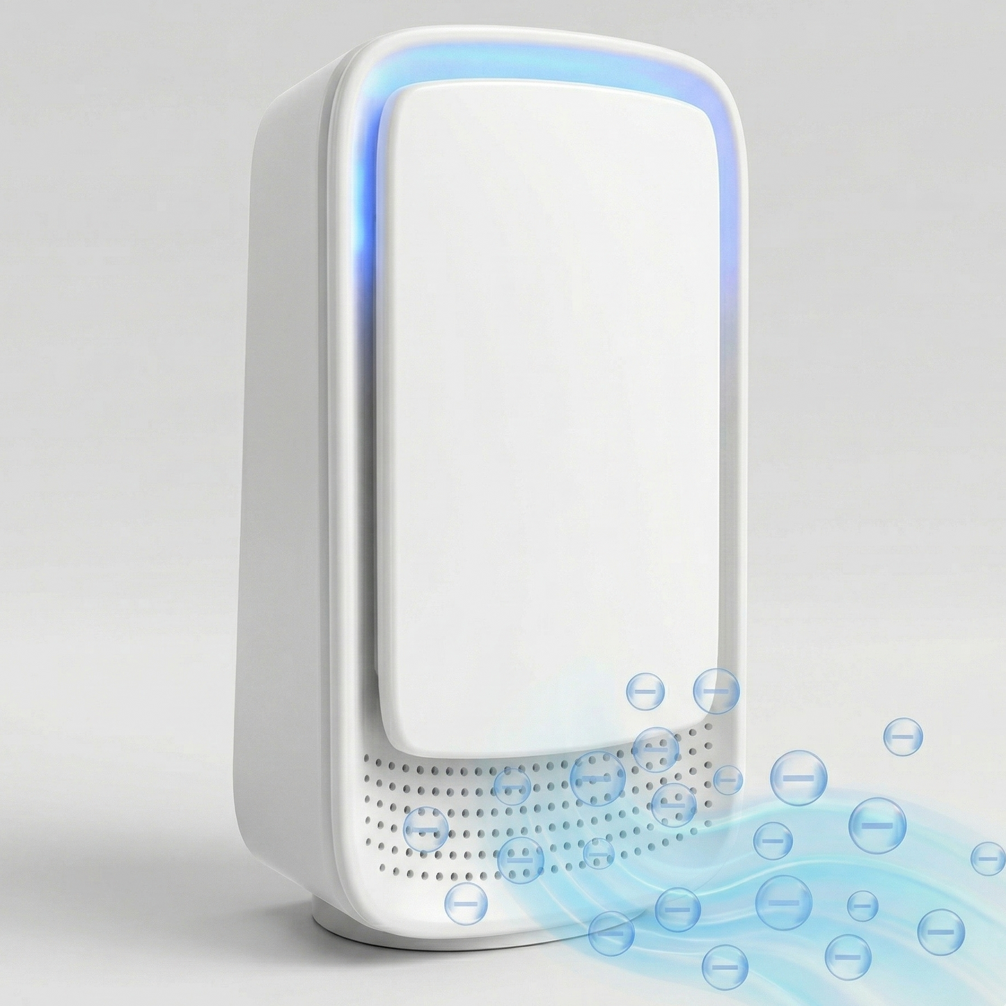 AusAirflow Plug-In Ion Air Purifier front view with blue LED and ion airflow